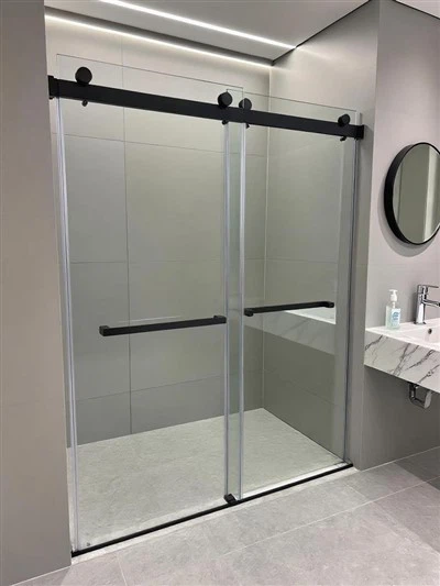 Байпасныя душавыя дзверы Падвойныя рассоўныя душавыя дзверы