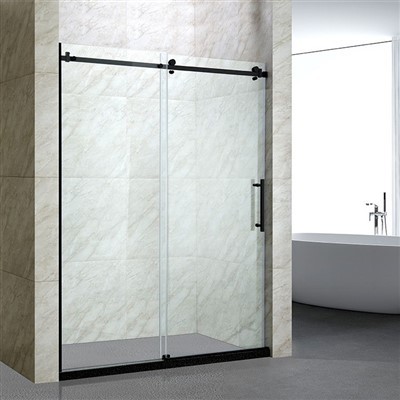 Чорныя рассоўныя дзверы для душа